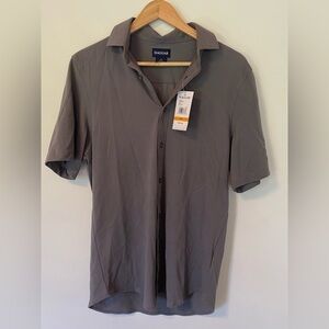 Haggar Grey Short sleeve collared shirt